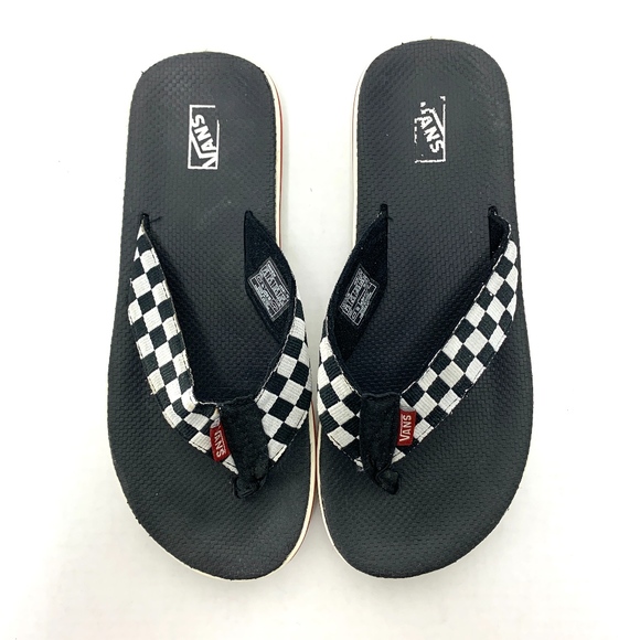 checkered flip flops